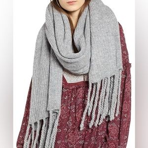 Free People Oversized Gray Scarf